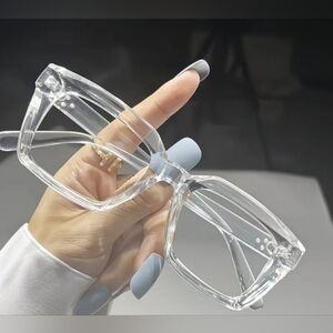 Square Transparent Lenses Glasses In Candy Color, Clear NWOT